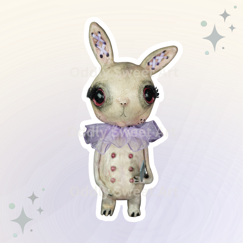 Bunny Sticker wearing lavender