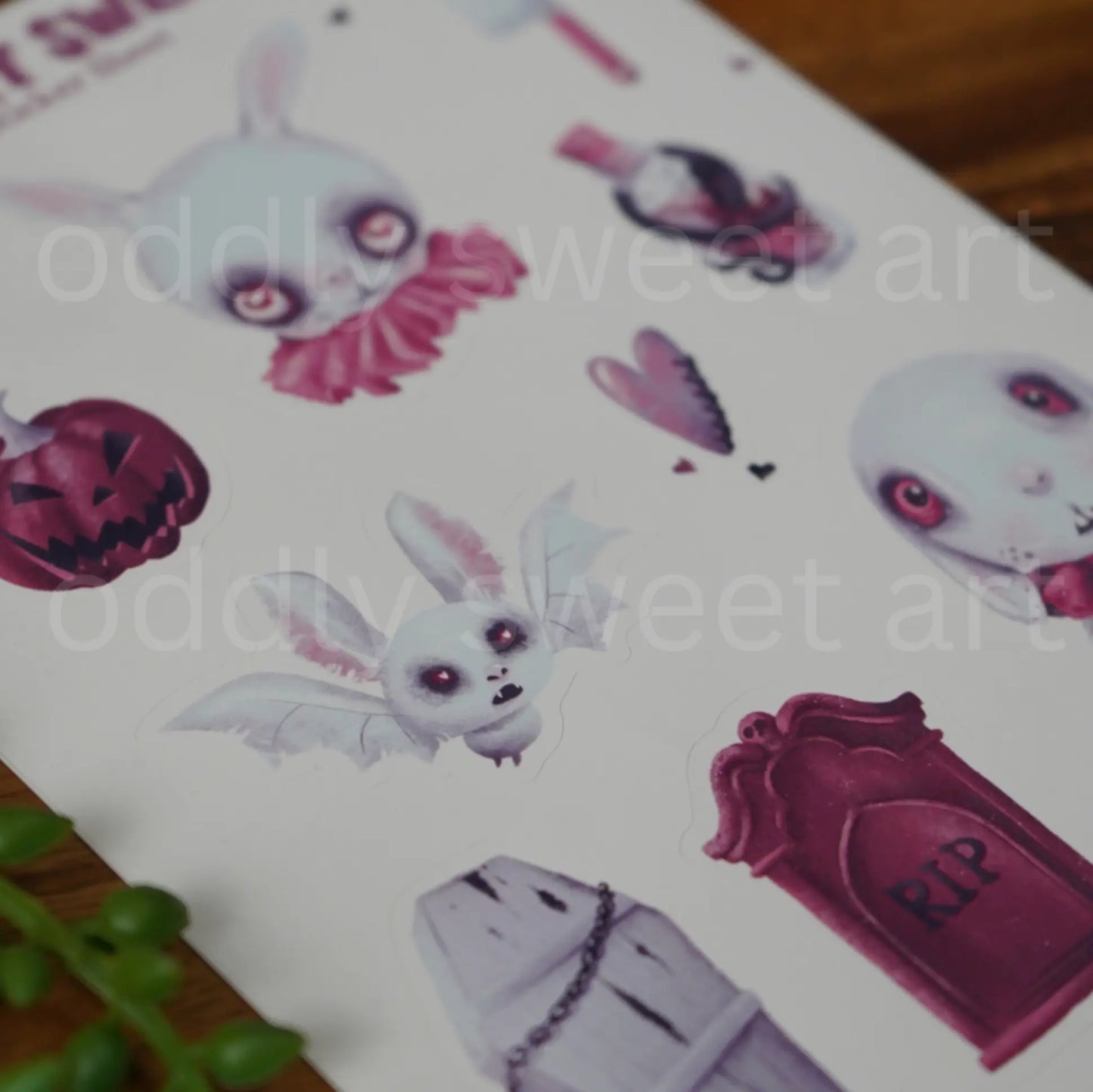 Pink Planner Sticker Sheet Oddly Sweet Art