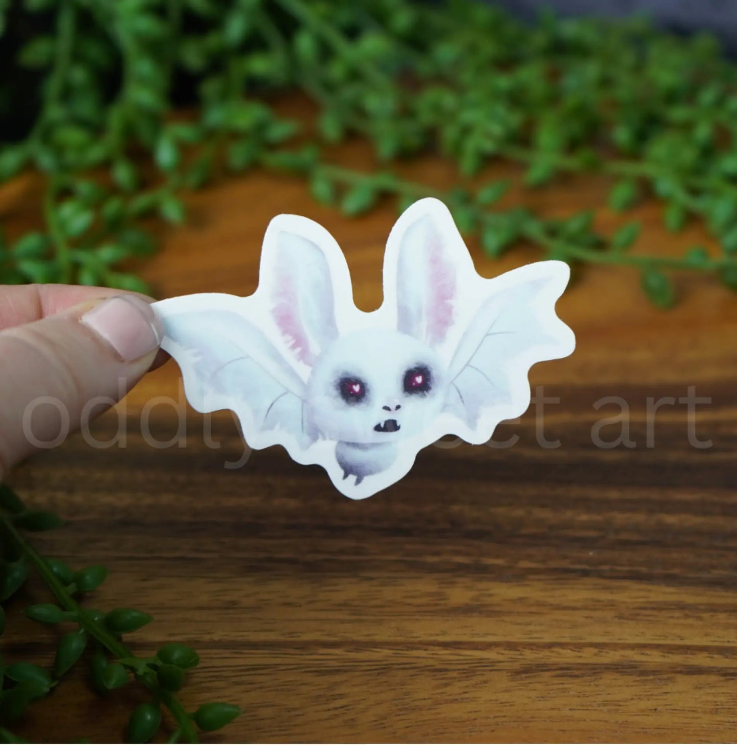 Albino Bat Sticker Oddly Sweet Art
