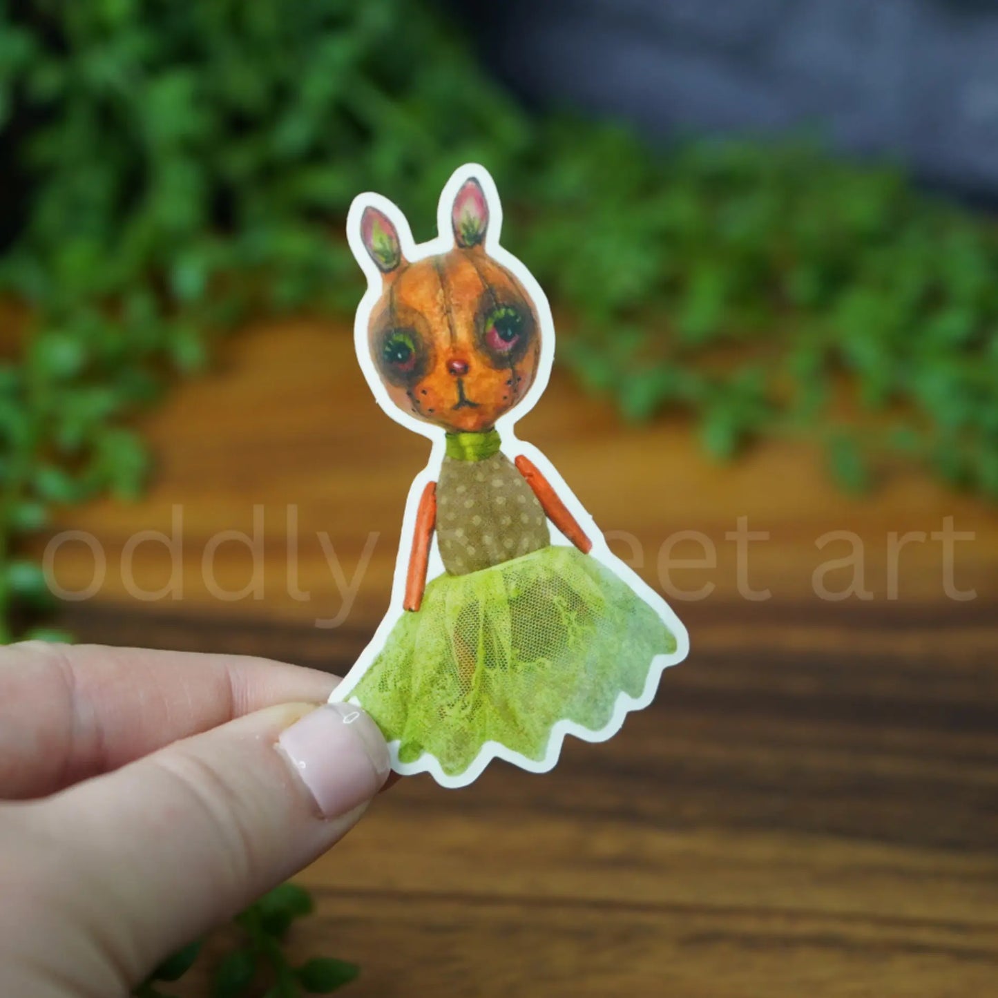 Pumpkin Bunny Sticker Oddly Sweet Art