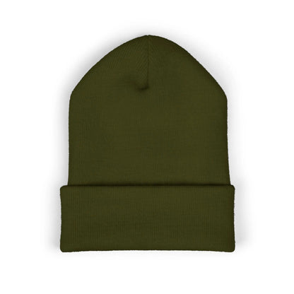 Oddly Sweet Embroidered Cuffed Beanie — Cozy Retro Script Winter Hat Printify
