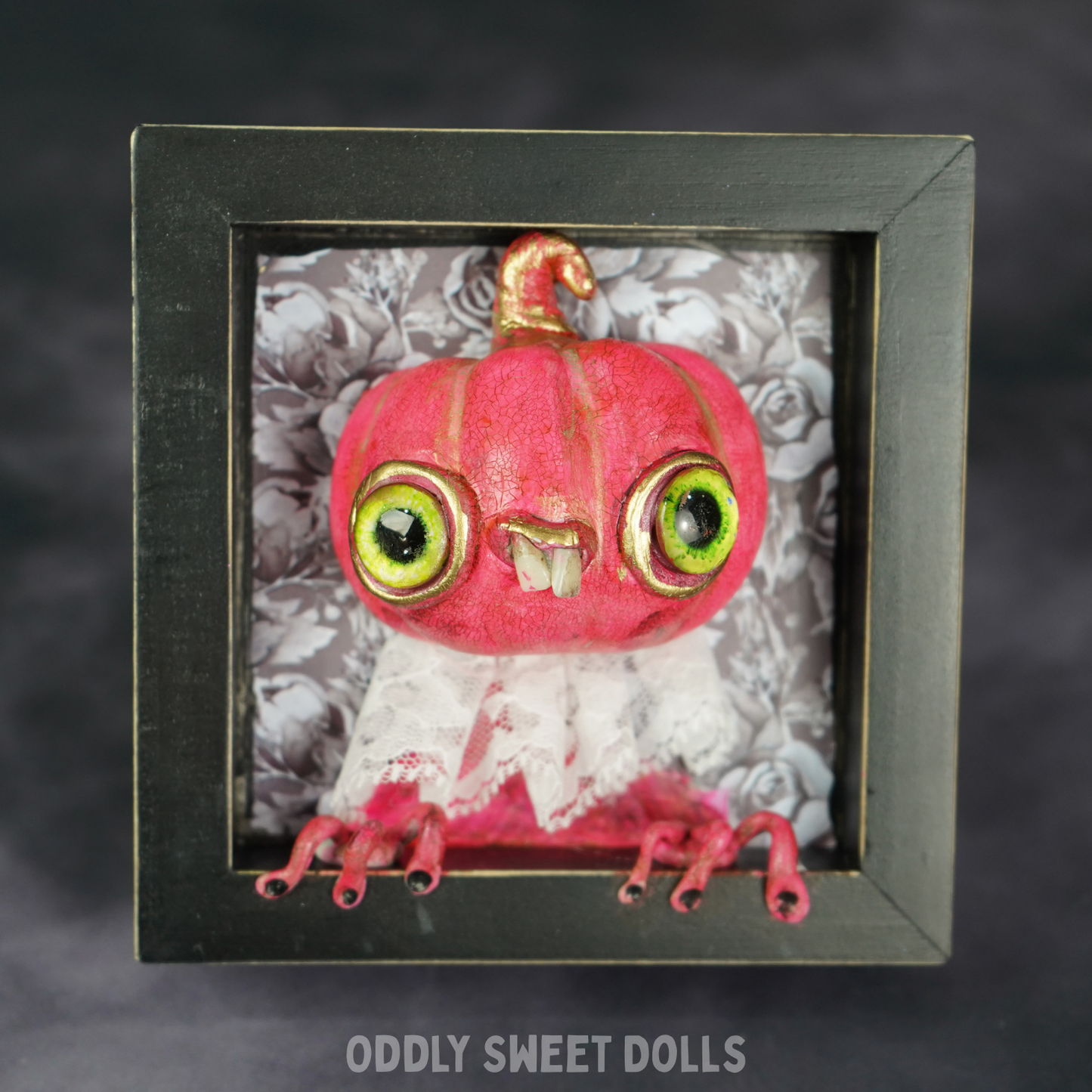 Cobweb Connie - 3D Framed Pumpkin Oddly Sweet Art