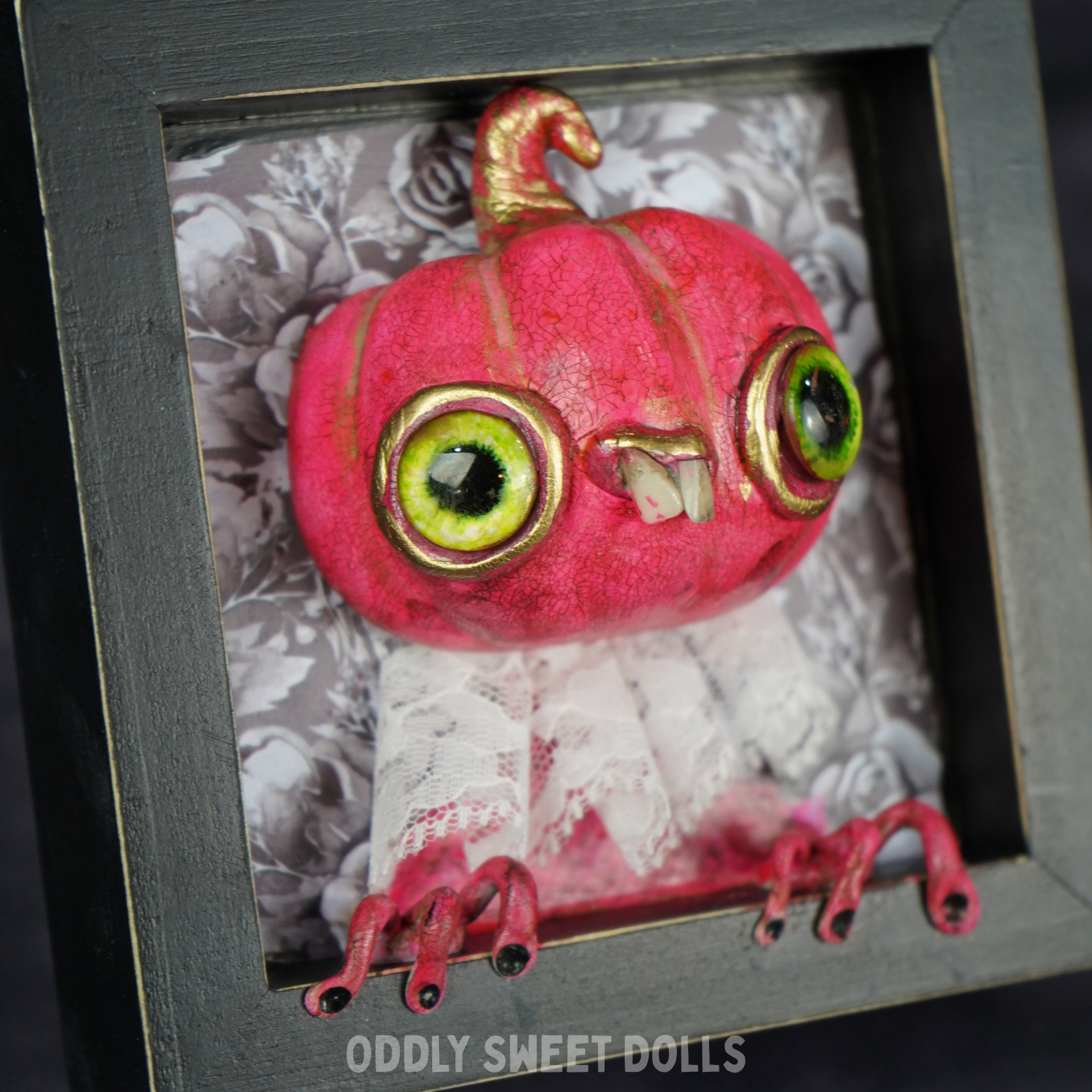 Cobweb Connie - 3D Framed Pumpkin Oddly Sweet Art