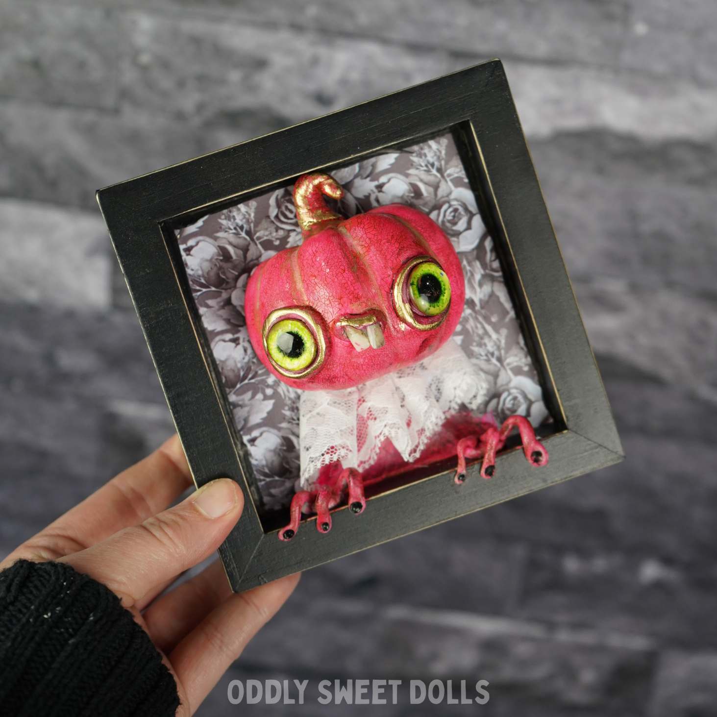 Cobweb Connie - 3D Framed Pumpkin Oddly Sweet Art