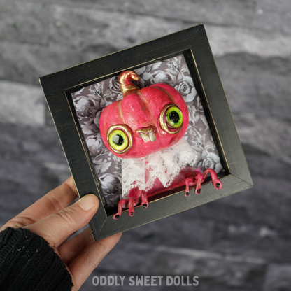 Cobweb Connie - 3D Framed Pumpkin Oddly Sweet Art