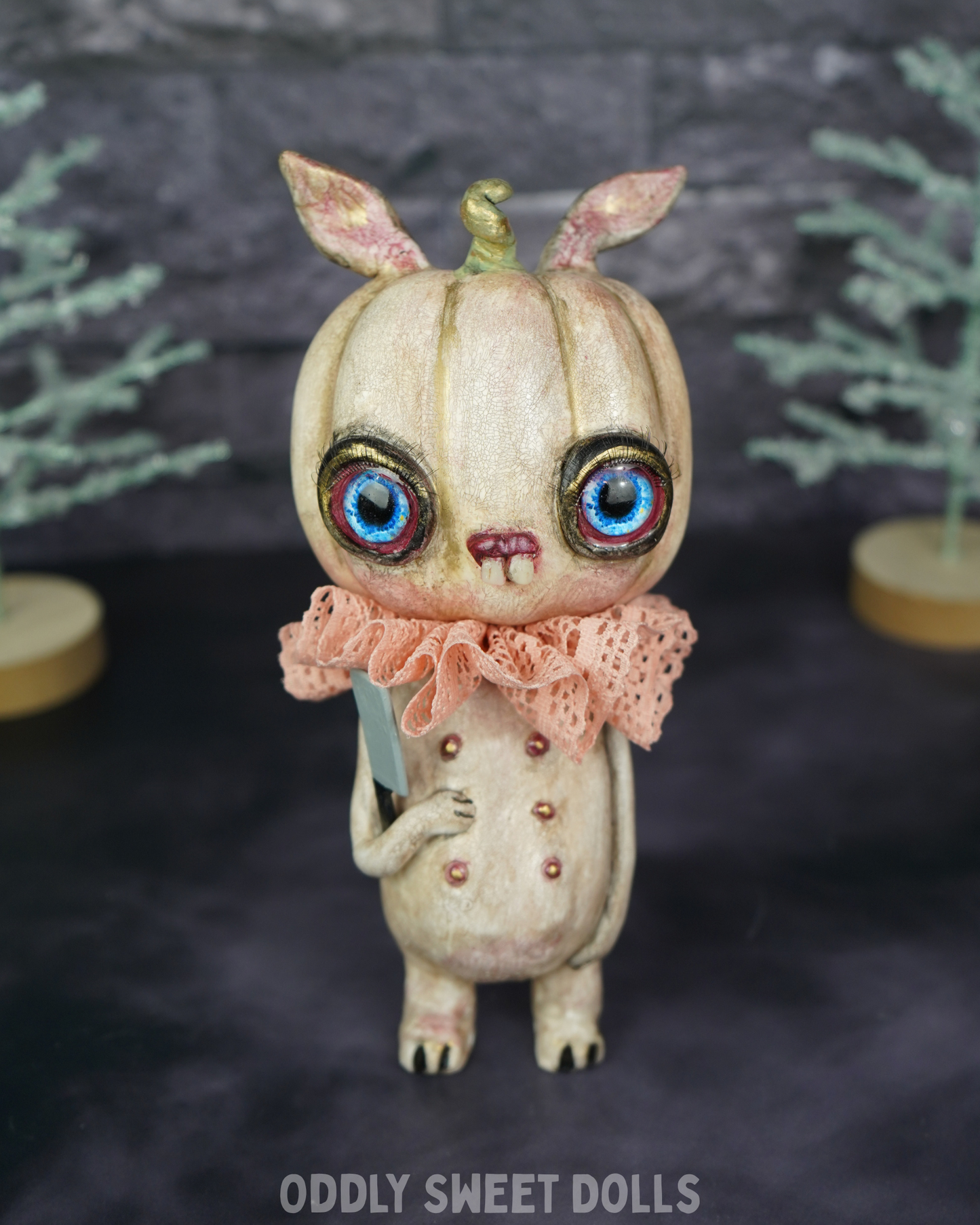 Butcher Bunny Pumpkin - Jackie Lantern - Ready To Ship