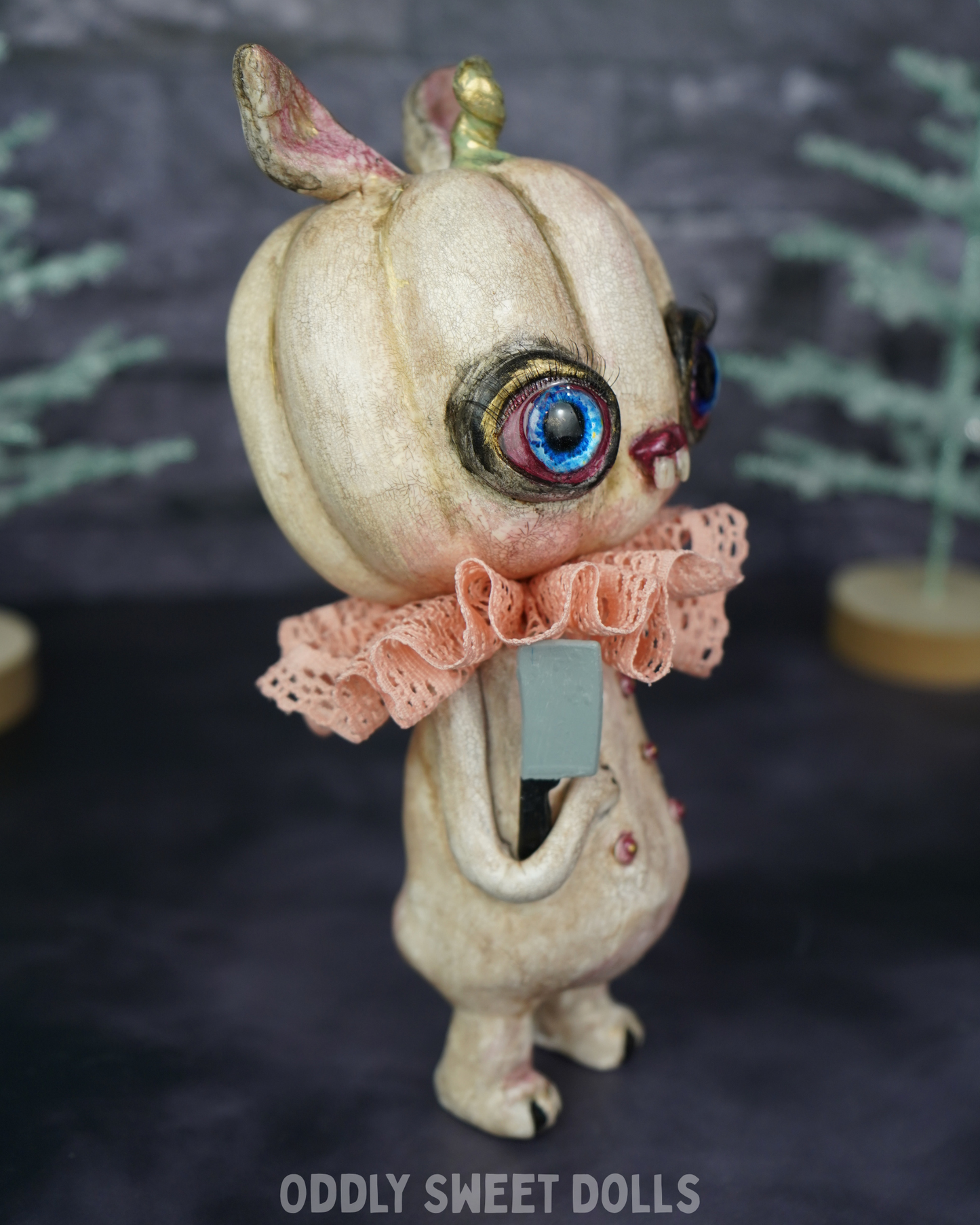 Butcher Bunny Pumpkin - Jackie Lantern - Ready To Ship