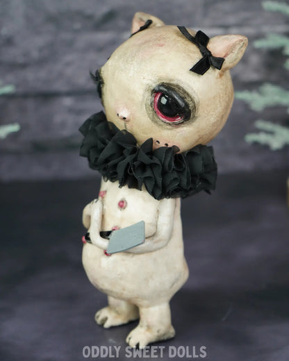 Butcher Cat - Mittens - Ready To Ship Oddly Sweet Art