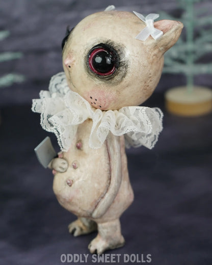 Butcher Cat - Toothpick Tina - Ready To Ship Oddly Sweet Art
