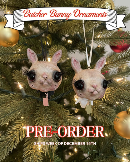 Now Ready to Ship- Butcher Bunny Ornament Oddly Sweet Art