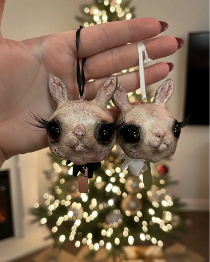 Now Ready to Ship- Butcher Bunny Ornament Oddly Sweet Art