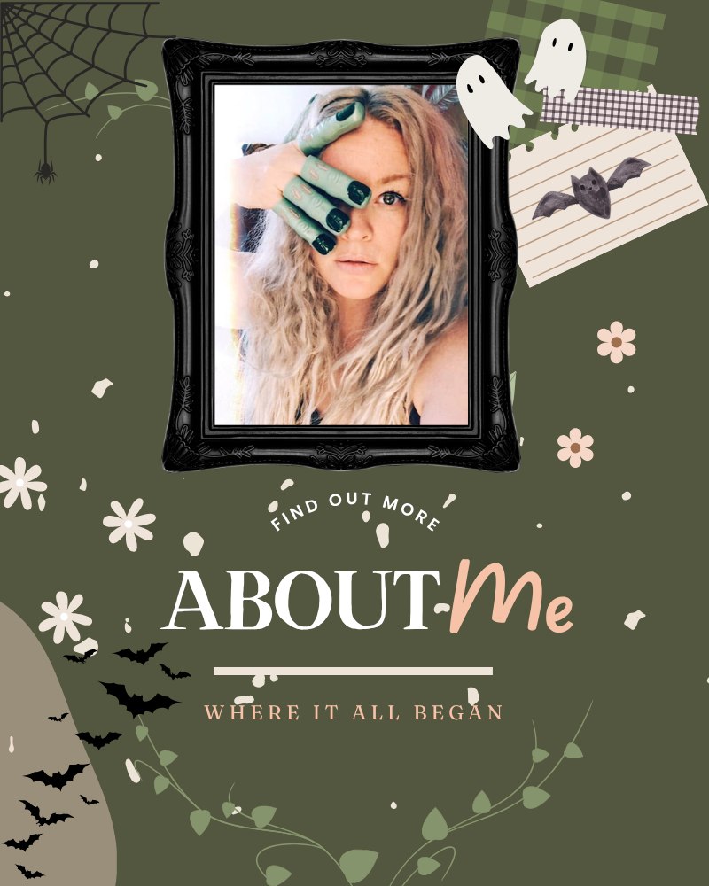 Promotional graphic with 'About Us' text and a photo of a room with decor items.