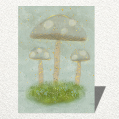 Art Print - Golden Mushrooms