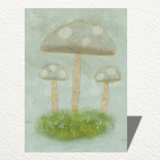 Art Print - Golden Mushrooms