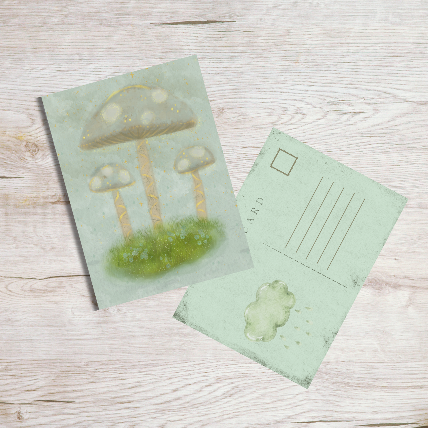 Art Print - Golden Mushrooms