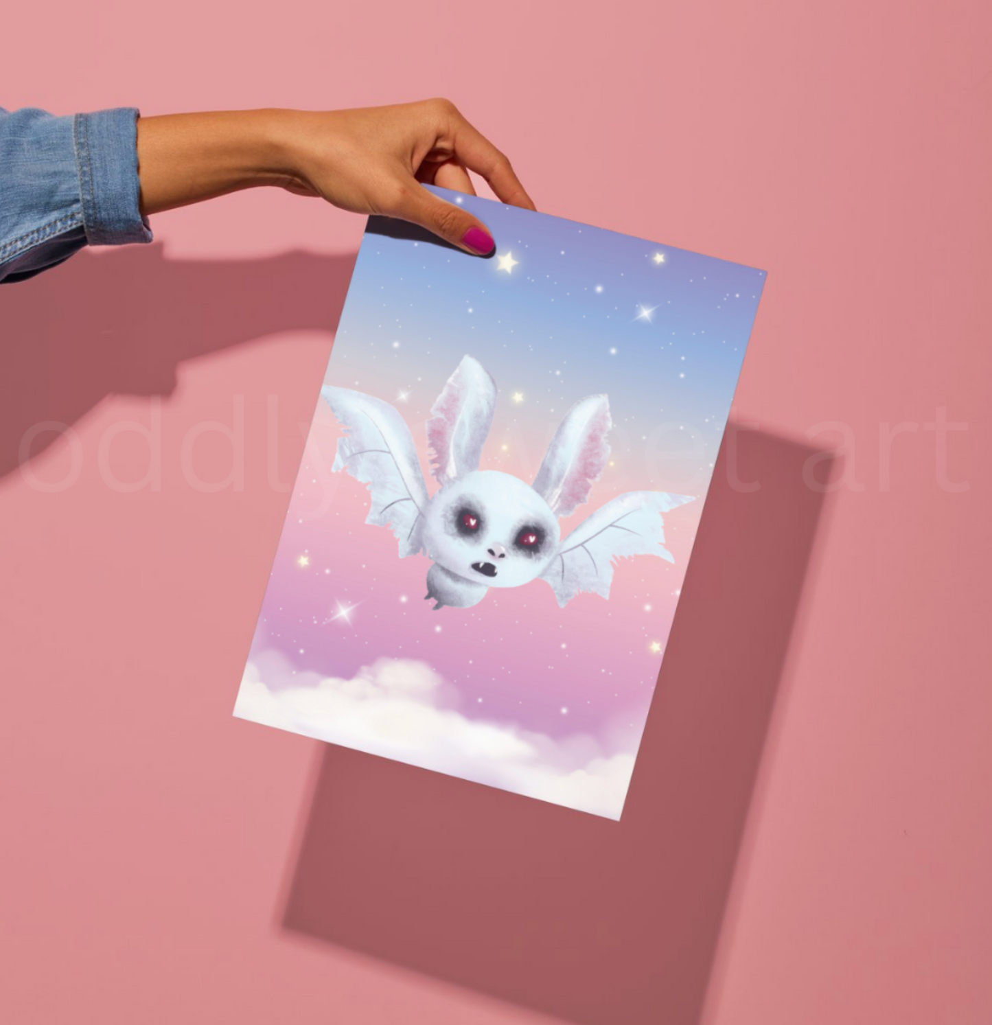 Pastel Albino Bat PRINT 8x10
