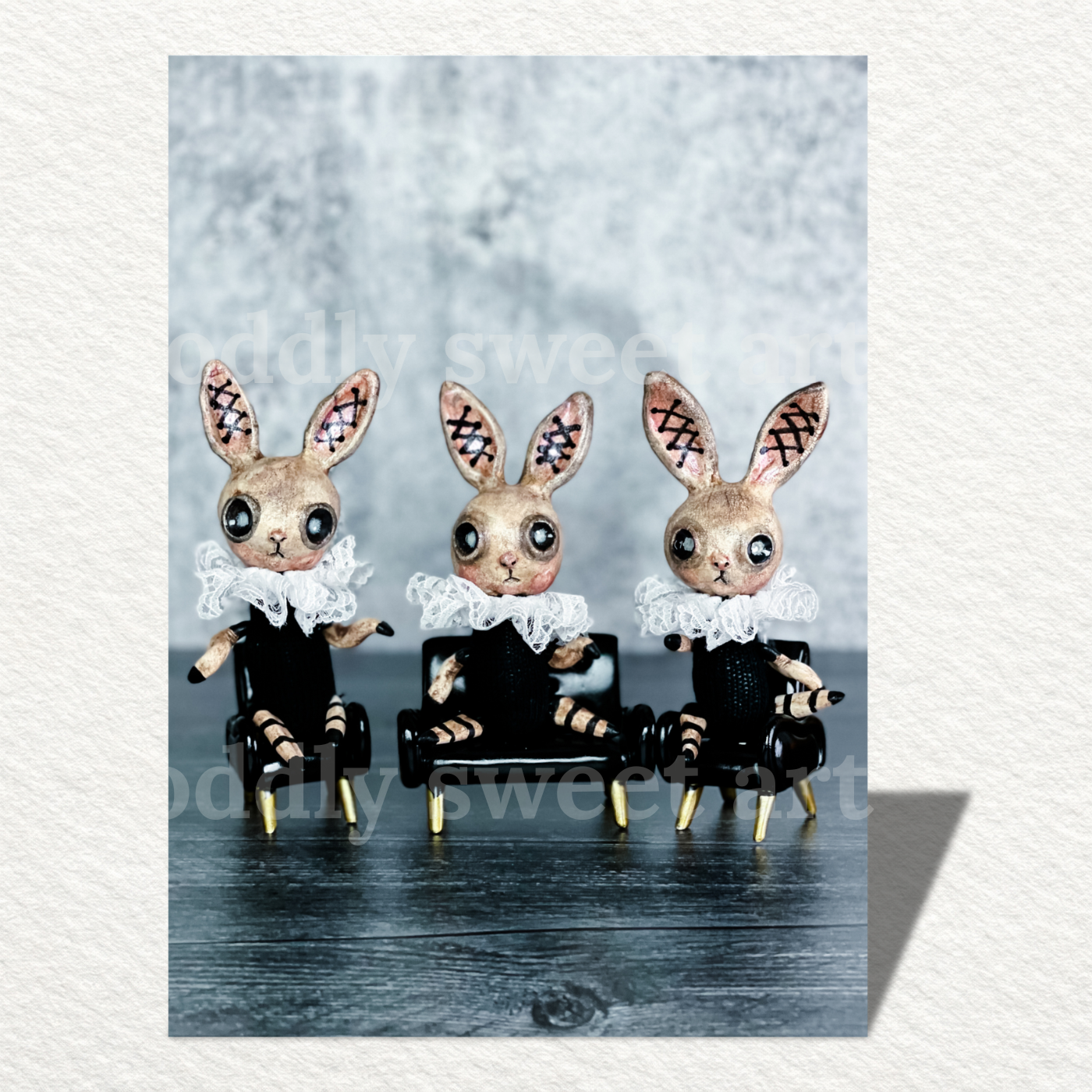 Triplets Littles black and blue background