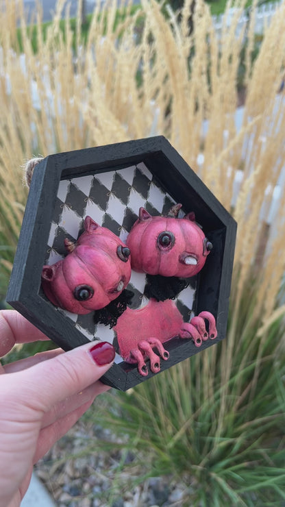 Pinkie Twins- 3D Framed Pumpkin