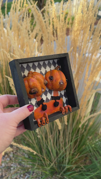 Toothy Twins- 3D Framed Pumpkin